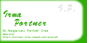 irma portner business card